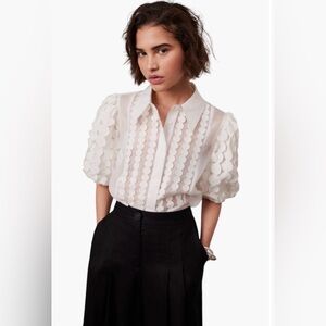 Mint Velvet Appliqué Organza shirt
Size 10
Excellent used condition